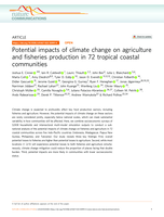 Potential impacts of climate change on agriculture and fisheries production in 72 tropical coastal communities