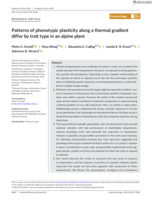 Patterns of phenotypic plasticity along a thermal gradient differ by trait type in an alpine plant