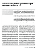 Native diversity buffers against severity of non-native tree invasions