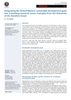 Integrating the United Nations’ sustainable development goals into a teaching–research nexus: examples from the University of the Sunshine Coast