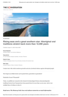 Rising seas and a great southern star: Aboriginal oral traditions stretch back more than 12,000 years