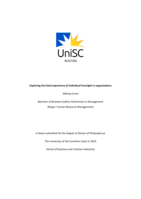 Exploring the lived experience of Individual Foresight in organisations