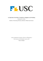An Exploration of the Effects of Adult Play on Happiness and Well-Being