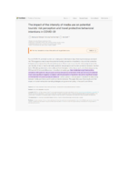 The impact of the intensity of media use on potential tourists' risk perception and travel protective behavioral intentions in COVID-19
