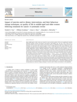 Impact of exercise and/or dietary interventions, and their behaviour change techniques, on quality of life in middle-aged and older women following treatment for cancer: A systematic review