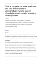 Clinical competence, work readiness and cost-effectiveness of undergraduate nursing student clinical placement models: a scoping review protocol