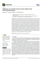 Validation of a Turkish Version of the Athlete Food Choice Questionnaire