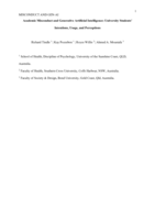 Academic Misconduct and Generative Artificial Intelligence: University Students’ Intentions, Usage, and Perceptions