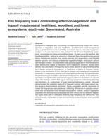 Fire frequency has a contrasting effect on vegetation and topsoil in subcoastal heathland, woodland and forest ecosystems, south-east Queensland, Australia