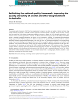 Rethinking the national quality framework: Improving the quality and safety of alcohol and other drug treatment in Australia