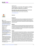Adjusting to university: Perceptions of first-year health professions students