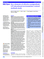 Key elements of effective postgraduate GP educational environments: a mixed methods study