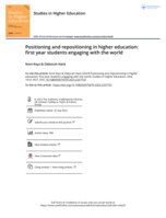 Positioning and repositioning in higher education: first year students engaging with the world
