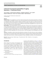 Criteria for Assessing the Sustainability of Logging Operations—A Systematic Review