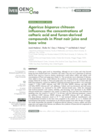 Agaricus bisporus chitosan influences the concentrations of caftaric acid and furan-derived compounds in Pinot noir juice and base wine
