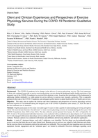 Client and clinician experiences and perspectives of exercise physiology services during the COVID-19 pandemic: a qualitative study
