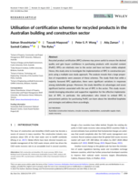 Utilisation of certification schemes for recycled products in the Australian building and construction sector