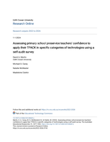 Assessing primary school preservice teachers' confidence to apply their TPACK in specific categories of technologies using a self-audit survey