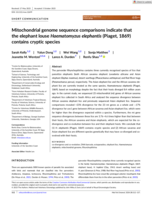 Mitochondrial genome sequence comparisons indicate that the elephant louse Haematomyzus elephantis (Piaget, 1869) contains cryptic species