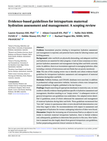 Evidence-based guidelines for intrapartum maternal hydration assessment and management: A scoping review