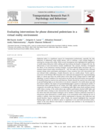 Evaluating interventions for phone distracted pedestrians in a virtual reality environment