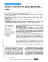 Choroidal Thickening During Young Adulthood and Baseline Choroidal Thickness Predicts Refractive Error Change