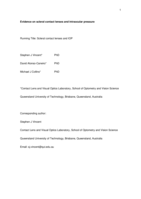 Evidence on scleral contact lenses and intraocular pressure