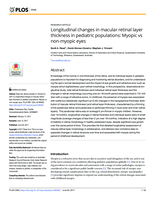 Longitudinal changes in macular retinal layer thickness in pediatric populations: Myopic vs non-myopic eyes