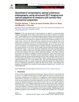 Quantitative compressive optical coherence elastography using structural OCT imaging and optical palpation to measure soft contact lens mechanical properties
