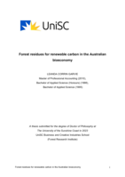 Forest residues for renewable carbon in the Australian bioeconomy