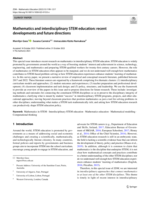 Mathematics and interdisciplinary STEM education: recent developments and future directions