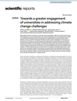 Towards a greater engagement of universities in addressing climate change challenges