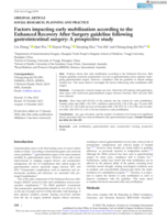 Factors impacting early mobilization according to the Enhanced Recovery After Surgery guideline following gastrointestinal surgery: a prospective study