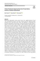 Timber Production Opportunities from Private Native Forests in Southern Queensland