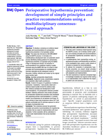Perioperative hypothermia prevention: development of simple principles and practice recommendations using a multidisciplinary consensus-based approach
