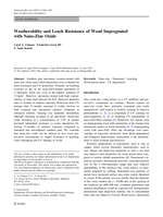 Weatherability and Leach Resistance of Wood Impregnated with Nano-Zinc Oxide