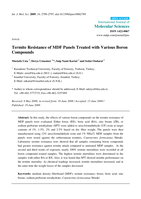 Termite resistance of MDF panels treated with various boron compounds