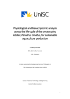 Physiological and transcriptomic analysis across the life-cycle of the ornate spiny lobster, Panulirus ornatus, for sustainable aquaculture production