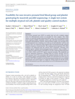 Feasibility for non-invasive prenatal fetal blood group and platelet genotyping by massively parallel sequencing: A single test system for multiple atypical red cell, platelet and quality control markers