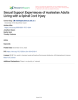 Sexual Support Experiences of Australian Adults Living with a Spinal Cord Injury