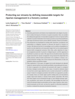 Protecting our streams by defining measurable targets for riparian management in a forestry context