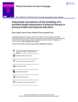 Stakeholder perceptions of the feasibility of e-portfolio-based assessment of physical literacy in primary health and physical education