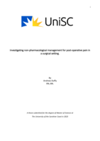 Investigating non-pharmacological management for postoperative pain in a surgical setting