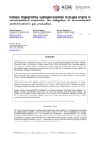 Isotopic fingerprinting hydrogen sulphide (H2S) gas origins in unconventional reservoirs: the mitigation of environmental contamination in gas production