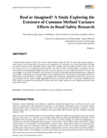 Real or Imagined? A Study Exploring the Existence of Common Method Variance Effects in Road Safety Research