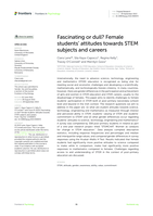 Fascinating or dull? Female students’ attitudes towards STEM subjects and careers