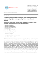 A ranking comparison of the traditional, online and mixed laboratory mode learning objectives in engineering: Uncovering different priorities
