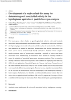 Development of a soybean leaf disc assay for determining oral insecticidal activity in the lepidopteran agricultural pest Helicoverpa armigera