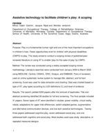 Assistive technology to facilitate children’s play: a scoping review