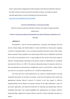 Collective entrepreneurship and sustainable innovation: case Studies of regional Australian agribusinesses